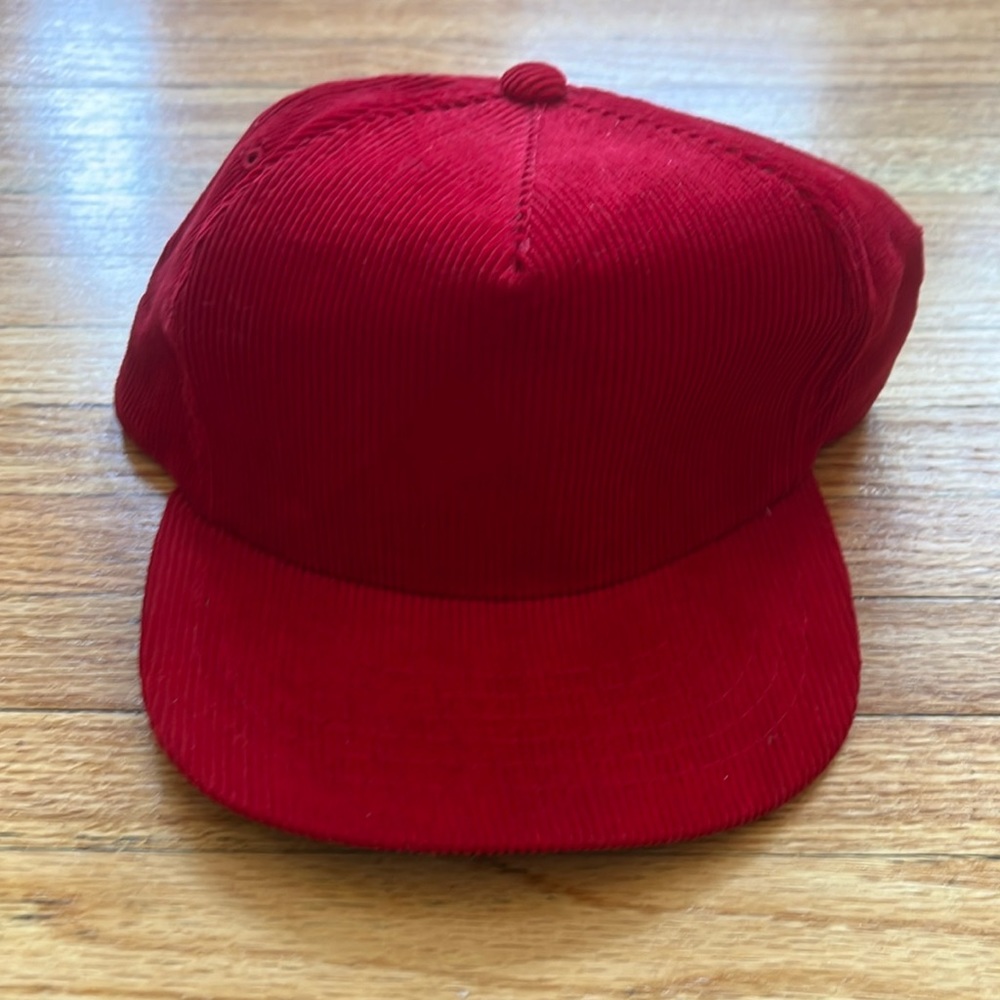Vintage Corduroy Snapback / Red / Blank / 80s / 90s
